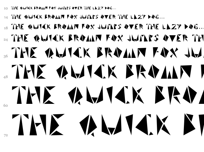 Trinista GRF font waterfall